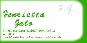 henrietta galo business card